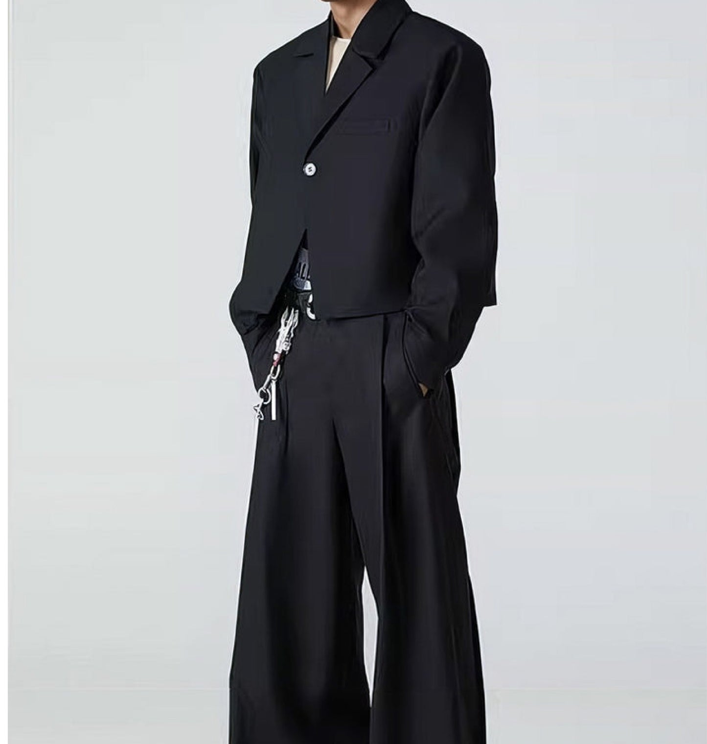 Unisex Oversized full sleeve crop blazer\ baggy pant