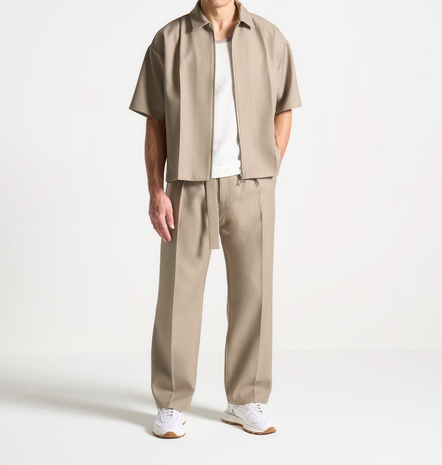 Tailored Boxy Unisex Shirt Set with Pants