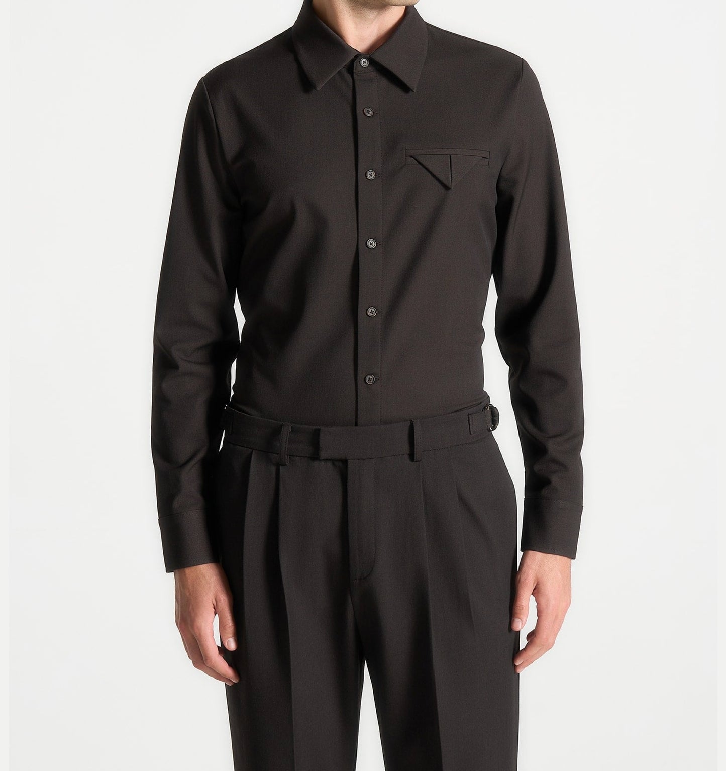 BLACK TAILORED SET (RELAXED SHIRT + PLEATED TROUSERS)