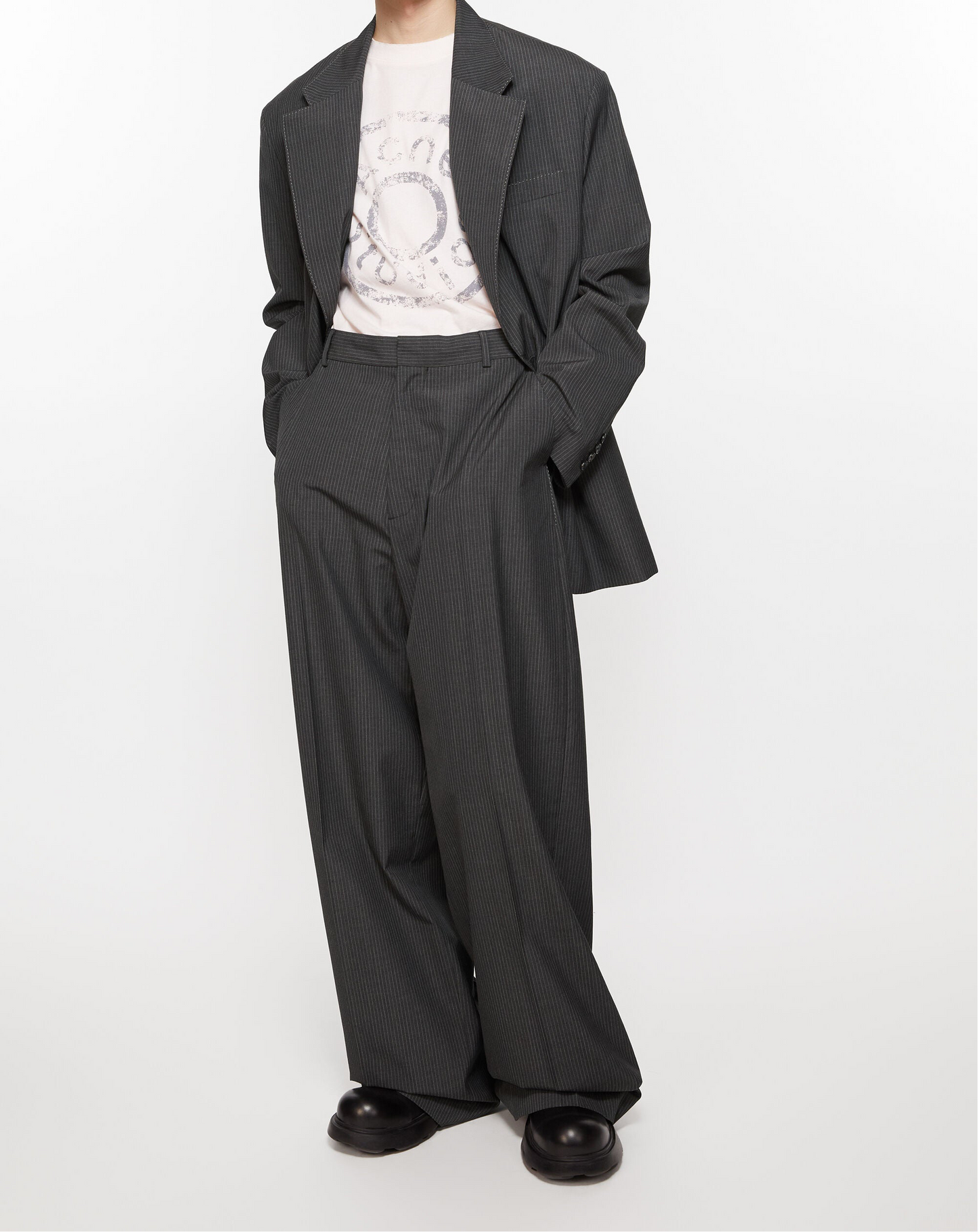 Unisex custom oversized Pinstripe two piece set