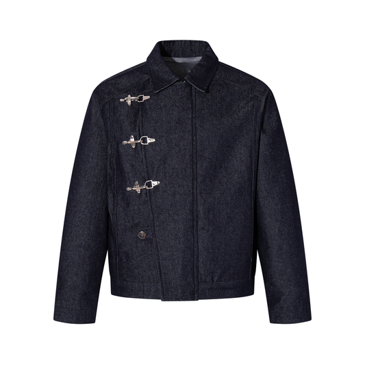 Custom Firemen Clasp Raw denim jacket
