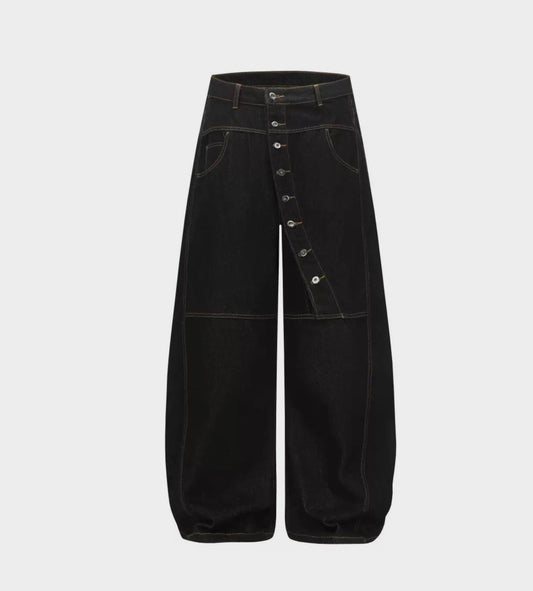 Asymmetrical Glitch Denim