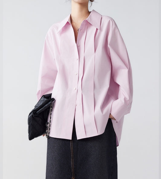 Pleated Tailored unisex Shirt