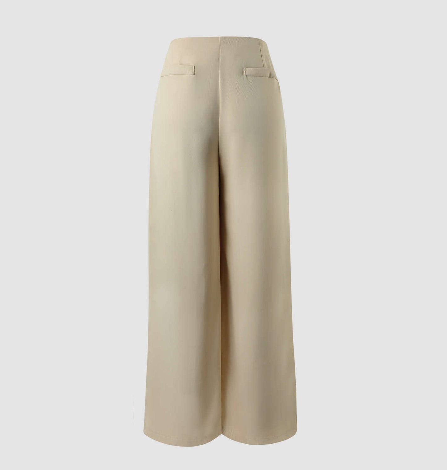 Beige multi pleated unisex trouser.