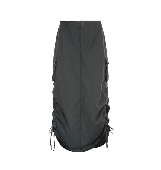 Tailored Parachute side drawstring skirt