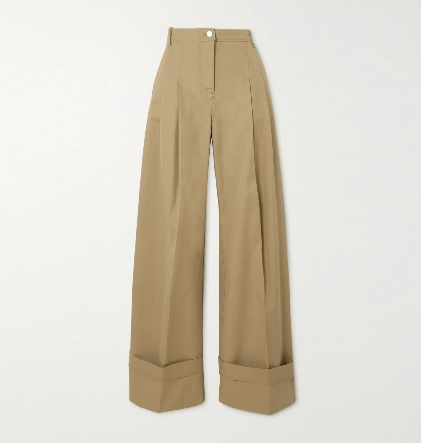 Unisex Folded Hem Tailored Pants