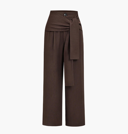 Tailored tied waist unisex trousers.